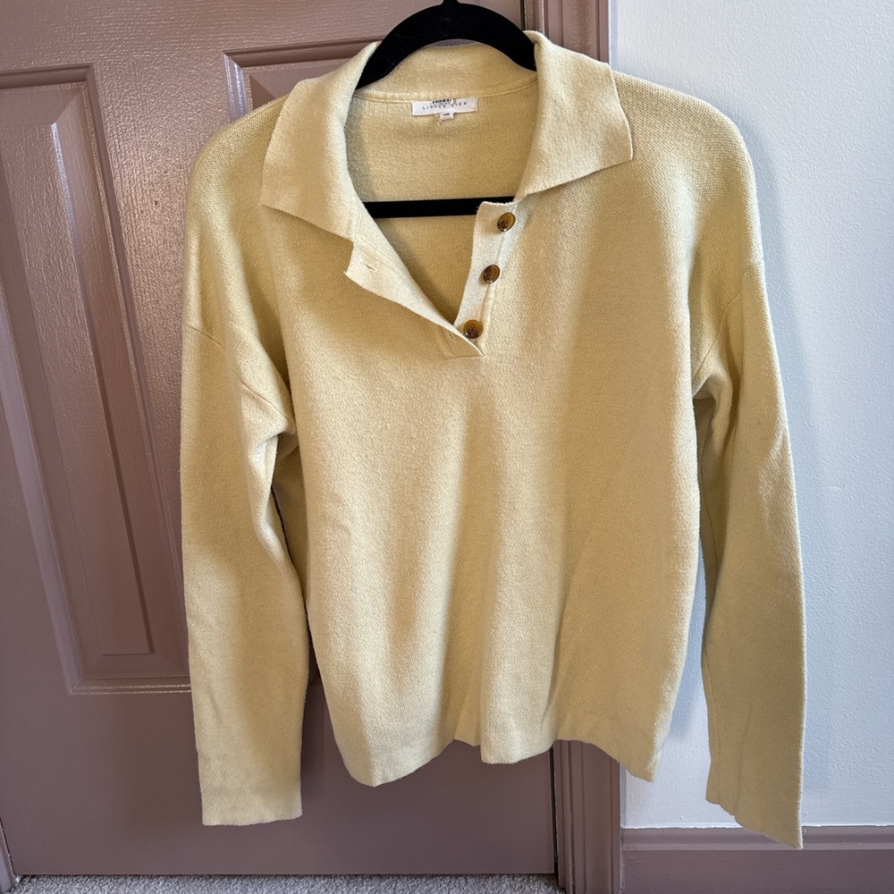 Anthropologie Yellow V-Neck Sweater